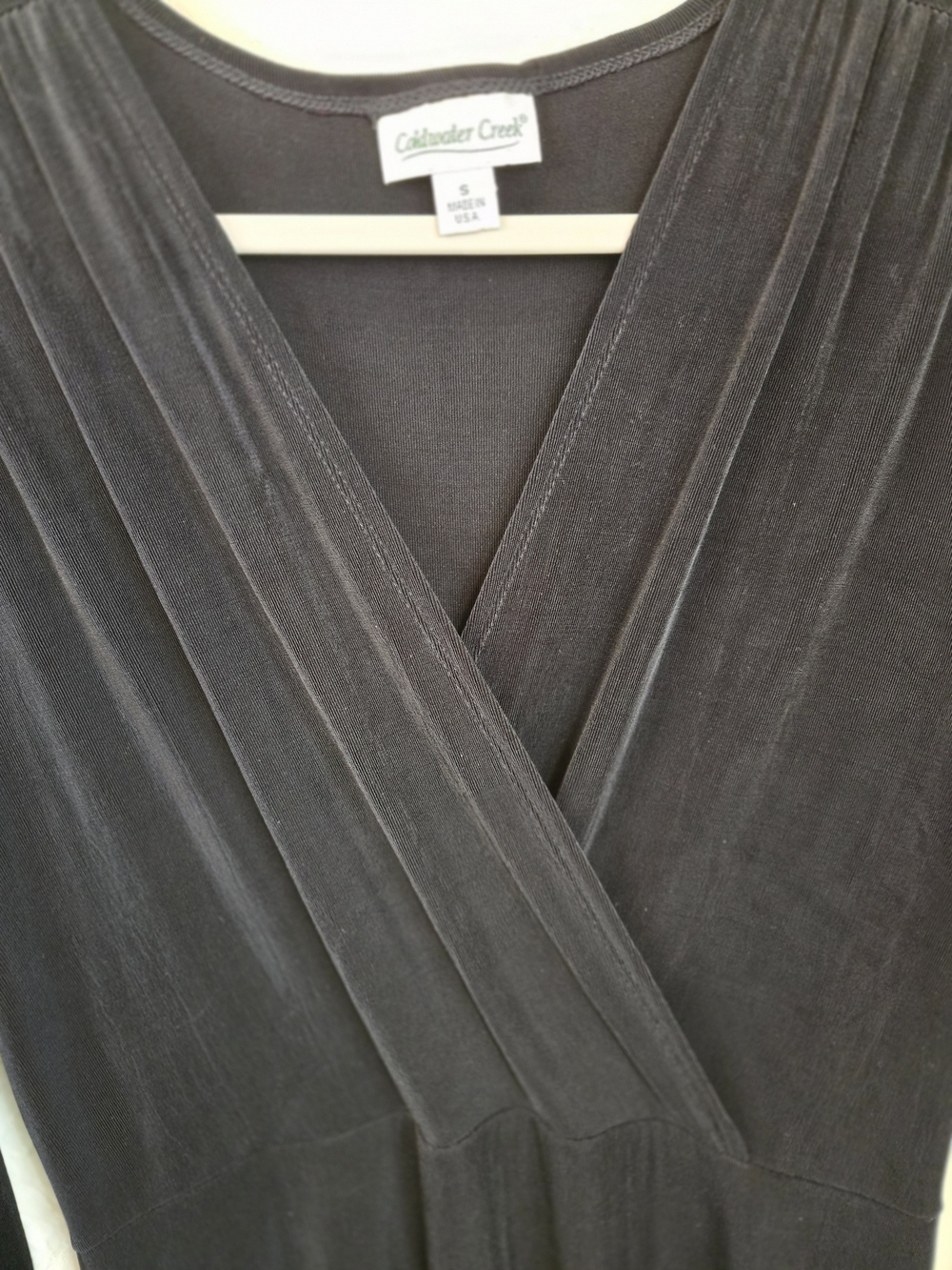 Coldwater Creek Black Surplice V-Neck Maxi Dress – Size S